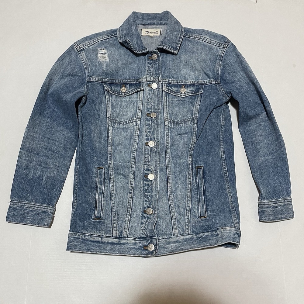 Madewell Trucker Denim Jean jacket Women's Size XXS Blue Medium Wash Denim
